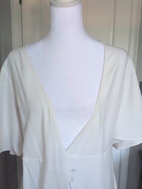 Small Top shop Ivory V-Neck Wrap Top